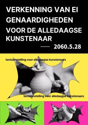 Een kunstreis met een knalroze en gele twist