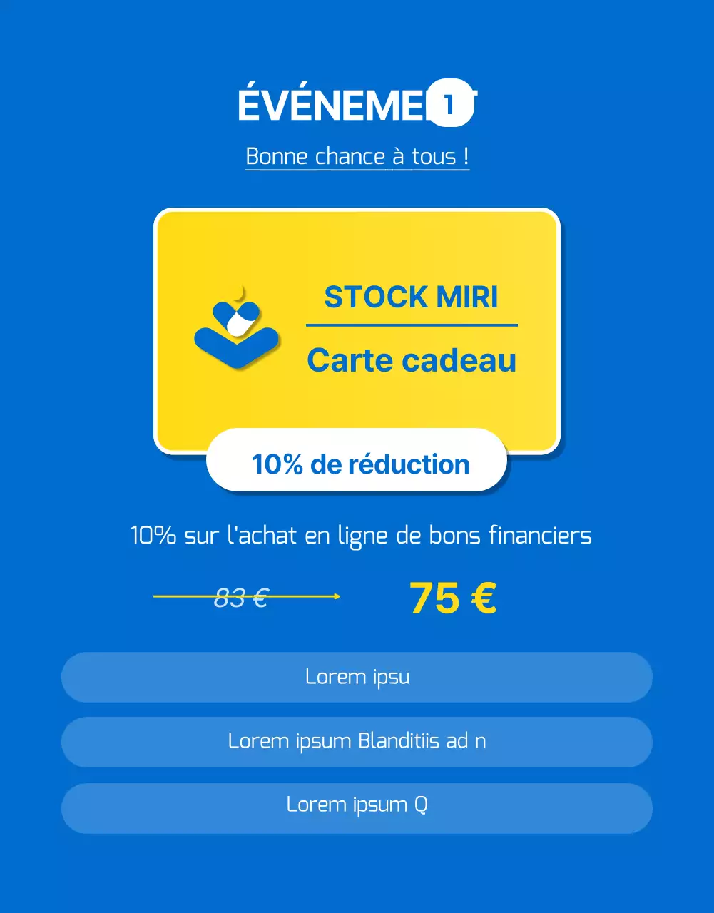 Evénements relatifs aux instruments financiers sur titres avec des points bleus et jaunes