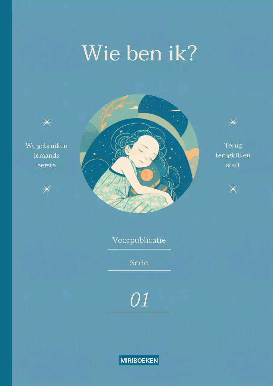 Moderne geserialiseerde boekomslag in blauw en beige