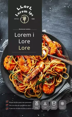 Autocollant noir Luxurious Restaurant Pasta Meal Kit