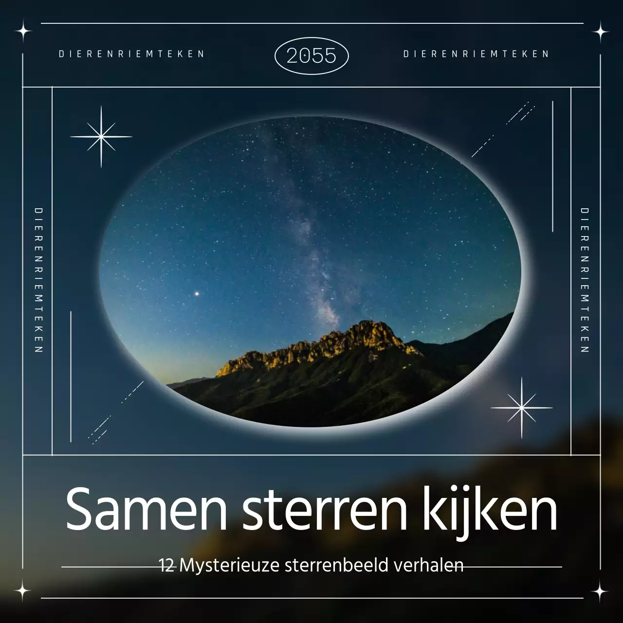 Een eenvoudig sterrenbeeld met marinelijnen en -vormen