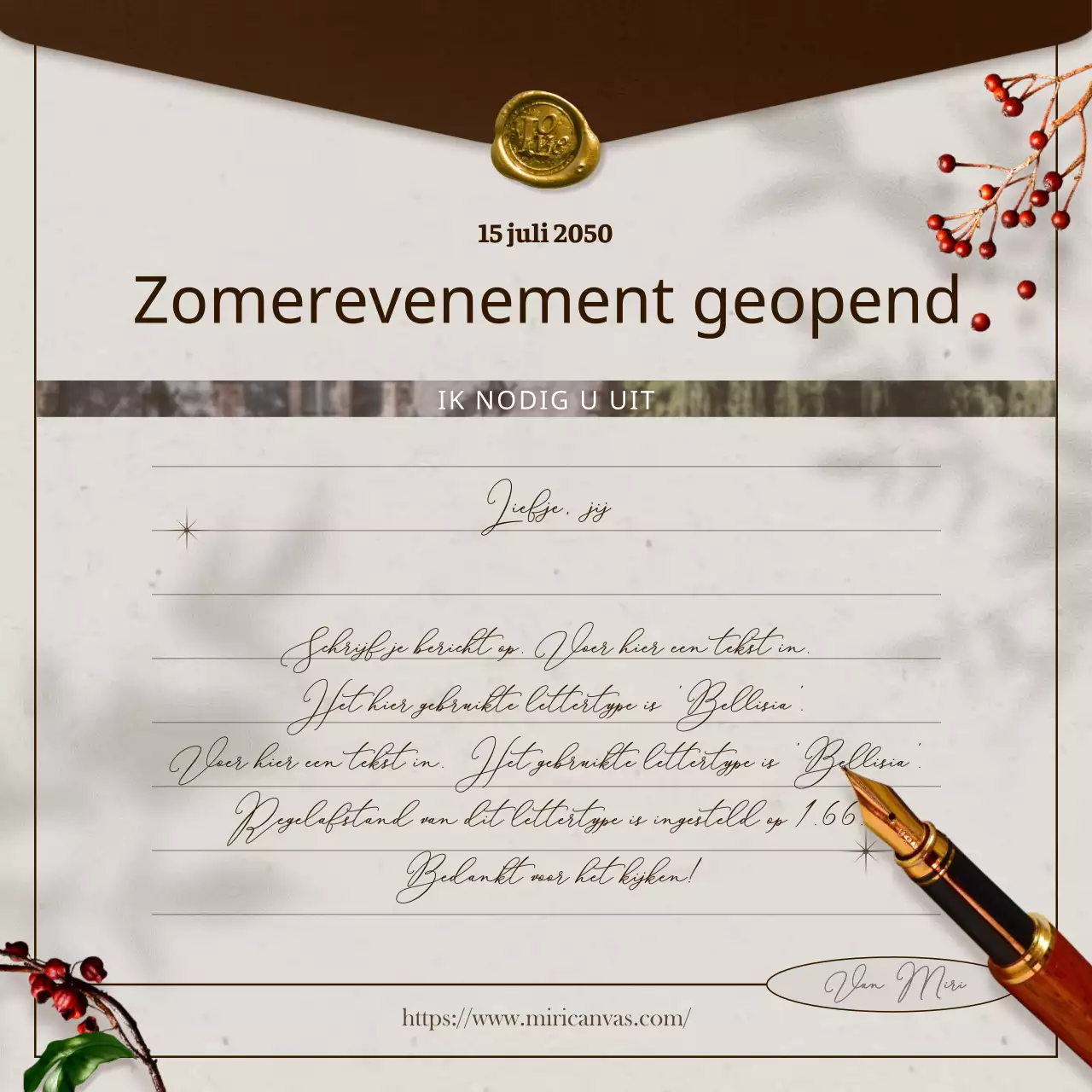 Bruinkleurige letters Concept Game Evenement Aankondiging