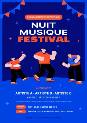 Programme du festival de musique Blue and Red Summer Nights
