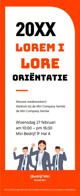 Eenvoudige kaderstijl in oranje en zwart voor informatie over de oriëntatie van nieuwe werknemers