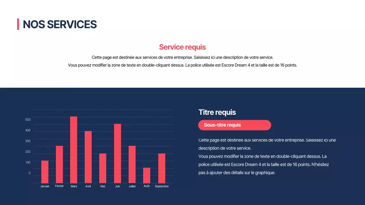 Infographie de conception graphique avec un concept épuré en rouge et bleu marine