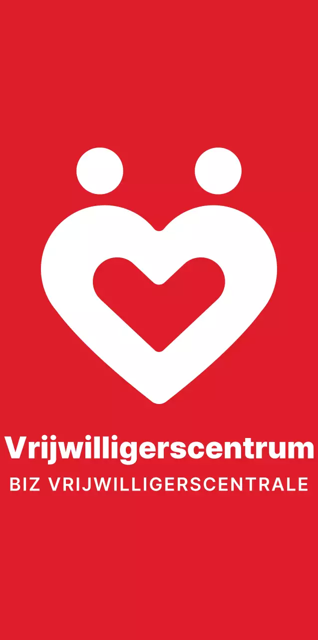 Rood en wit eenvoudig modern hart symbool logo stijl voor vrijwilligerscentrales en promoties