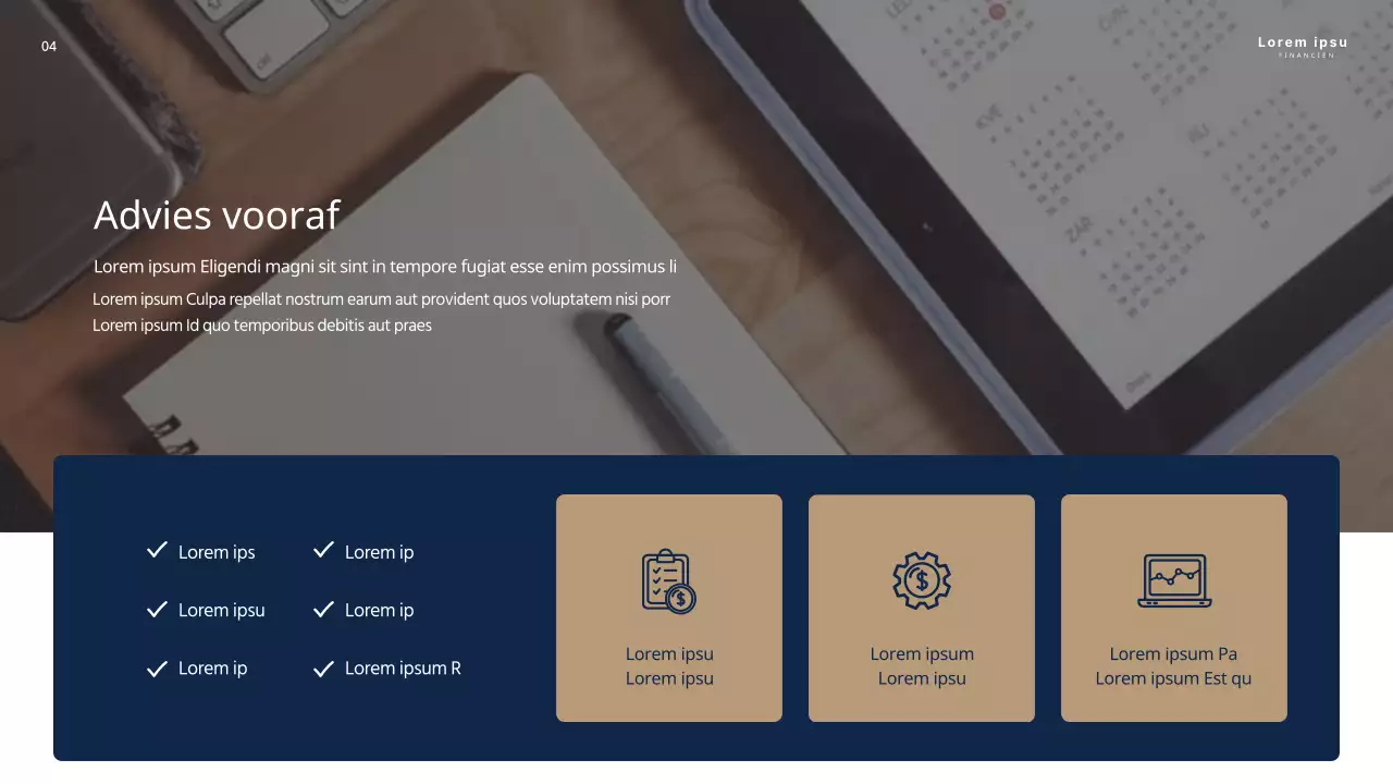 Een gids voor advies op het gebied van persoonlijke financiële planning in marine en beige