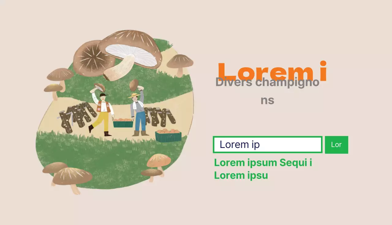 Illustration rose d'une ferme de champignons