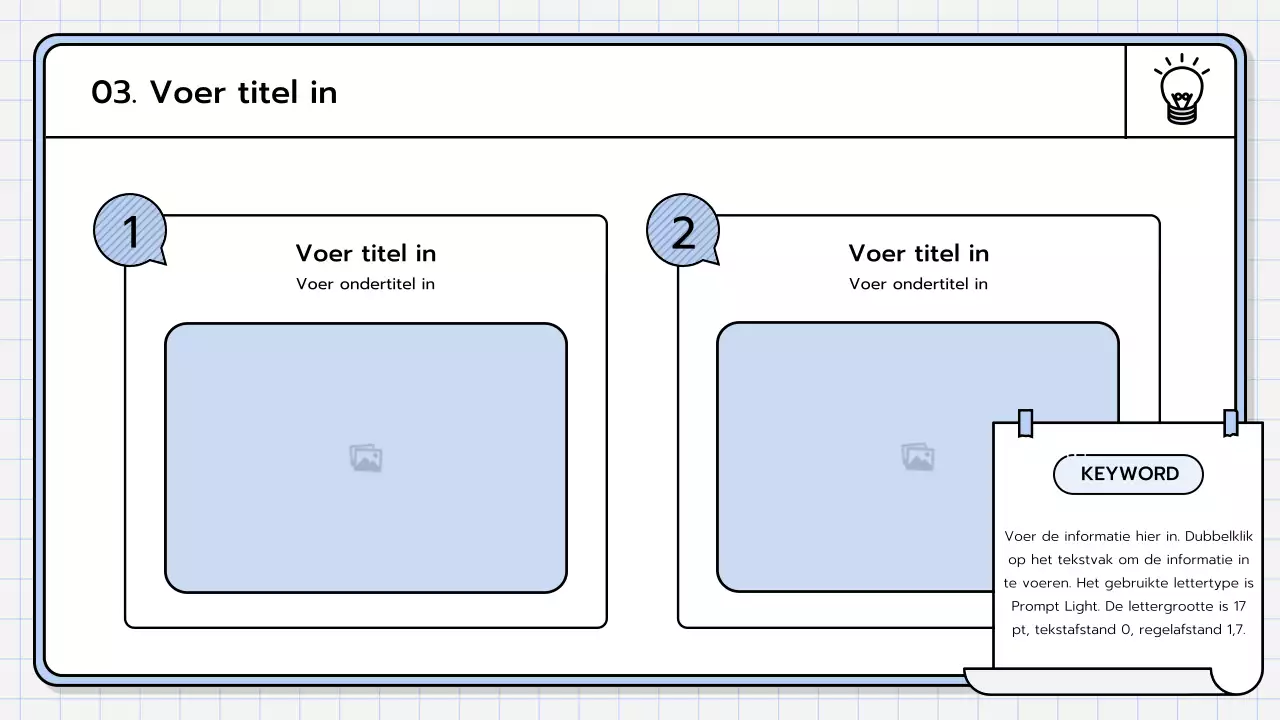 Een basispresentatieset in geel, limoengroen en blauw