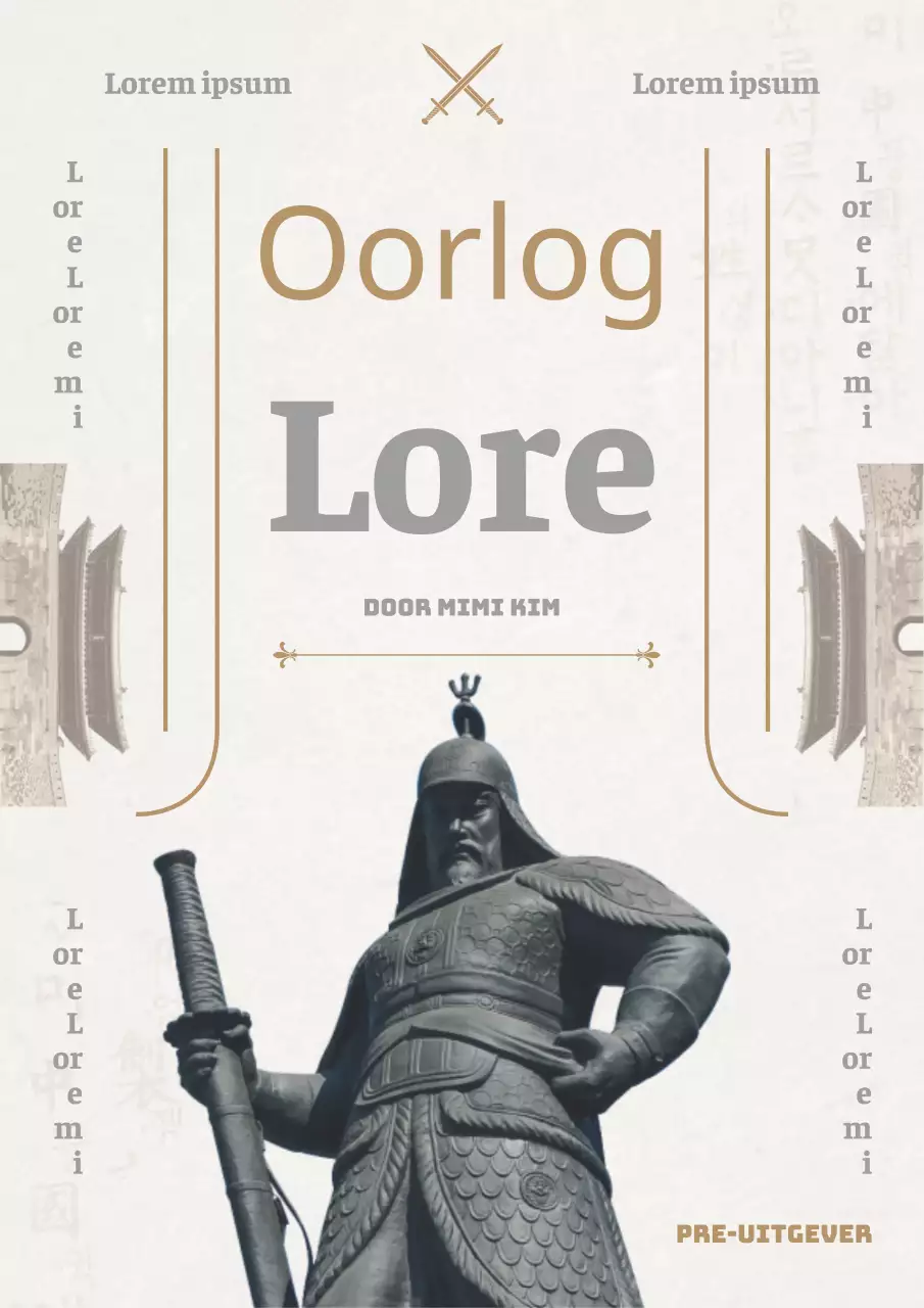 Geschiedenis van de Koreaanse oorlog in beige en grijs