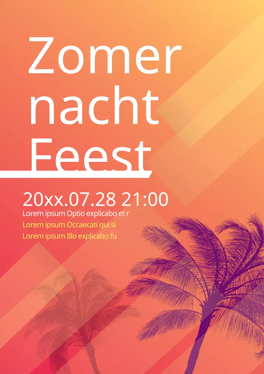 Eenvoudige zomer flyer voor zwembadfeestjes