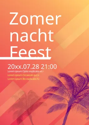 Eenvoudige zomer flyer voor zwembadfeestjes