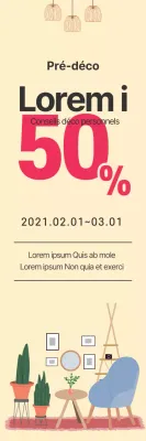 Illustration orange Des intérieurs épurés Promouvoir une vente