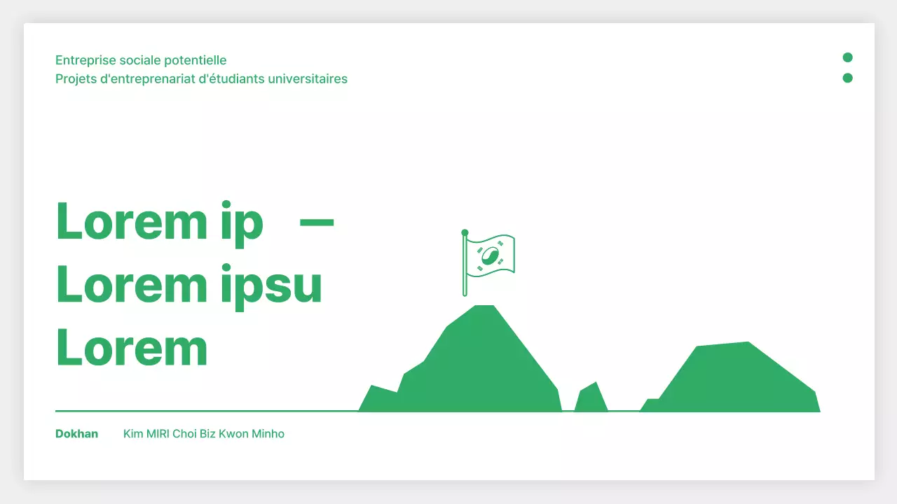 Présentation d'un projet de financement de startup en blanc et vert