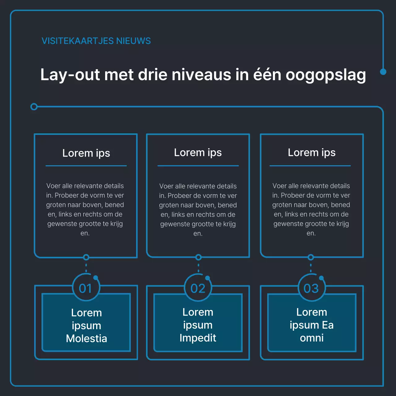 Eenvoudige geometrische vormen in zwart en blauw voor bedrijven