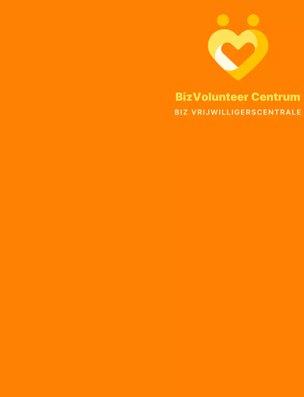 Eenvoudig hartvormig logo in oranje en felgeel Outreach-centrum organisatie