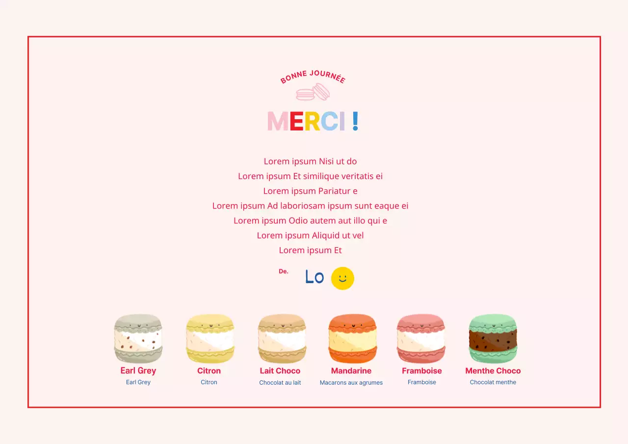 Macaron dessert en rose-rouge