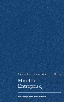 Couverture de l'agenda avec le slogan et le logotype de votre société de design