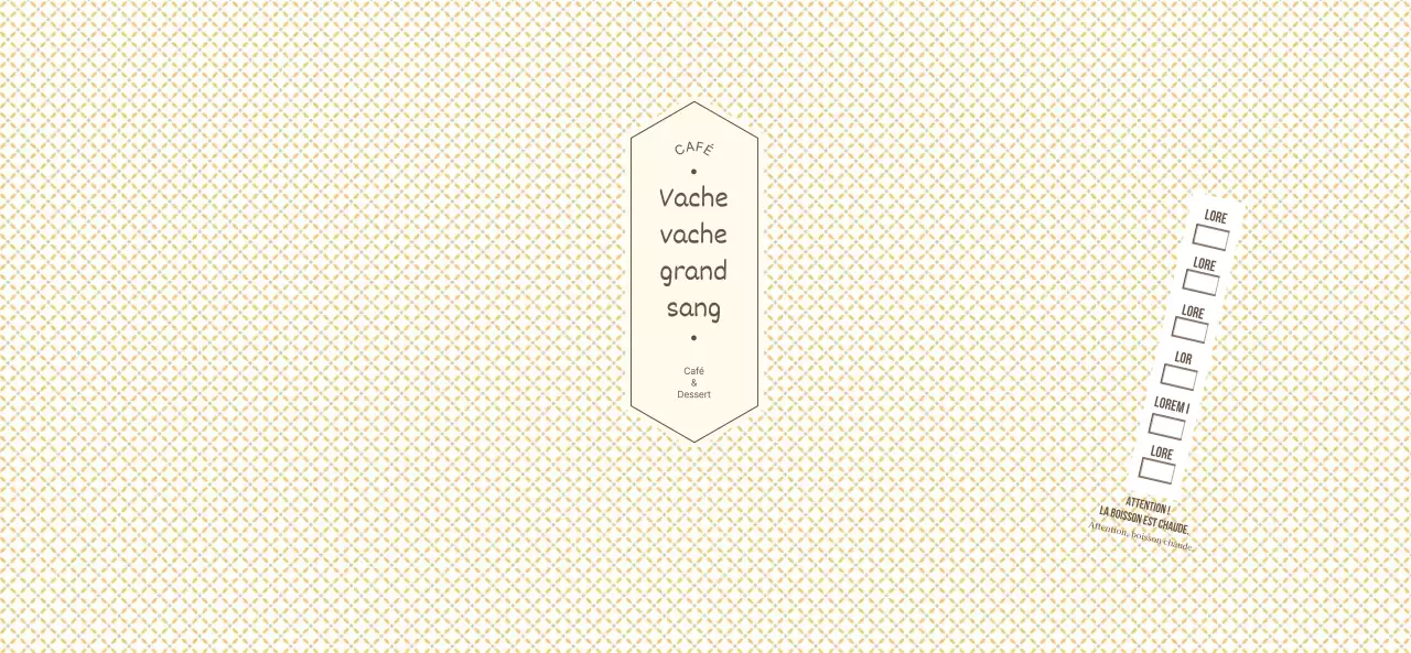 Motifs simples en jaune clair et marron pour un concept de café