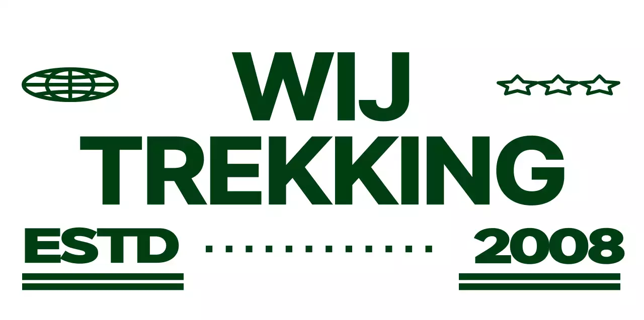 Schattig en hip bergkarakter en tekst combinatie logostijl in groen en wit voor promotie en merchandise voor bergclubs.