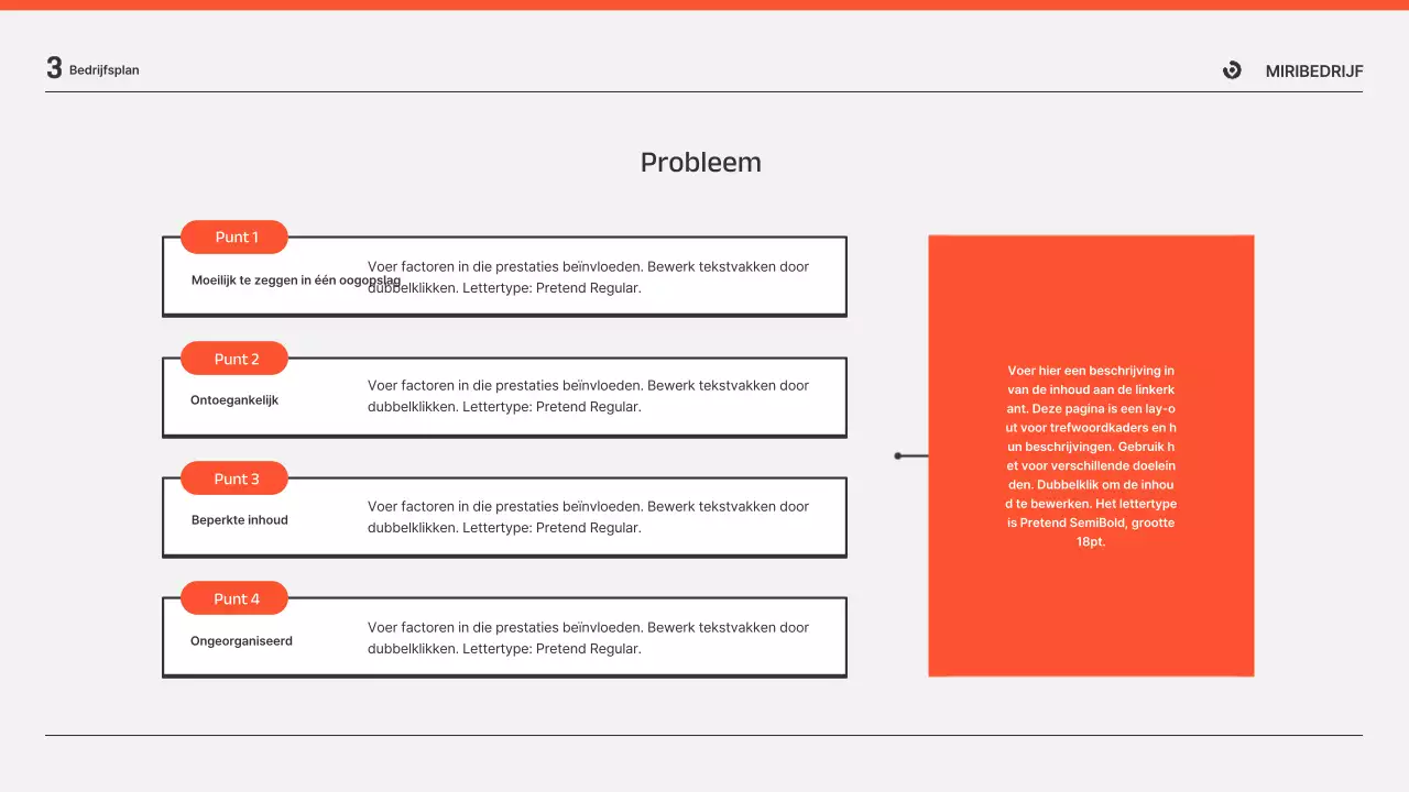 Presentaties van zakelijke rapporten in oranje en grijs