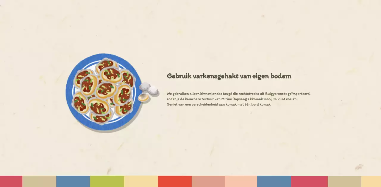 Traditioneel Koreaans restaurant concept coupon kalender in beige en bruin