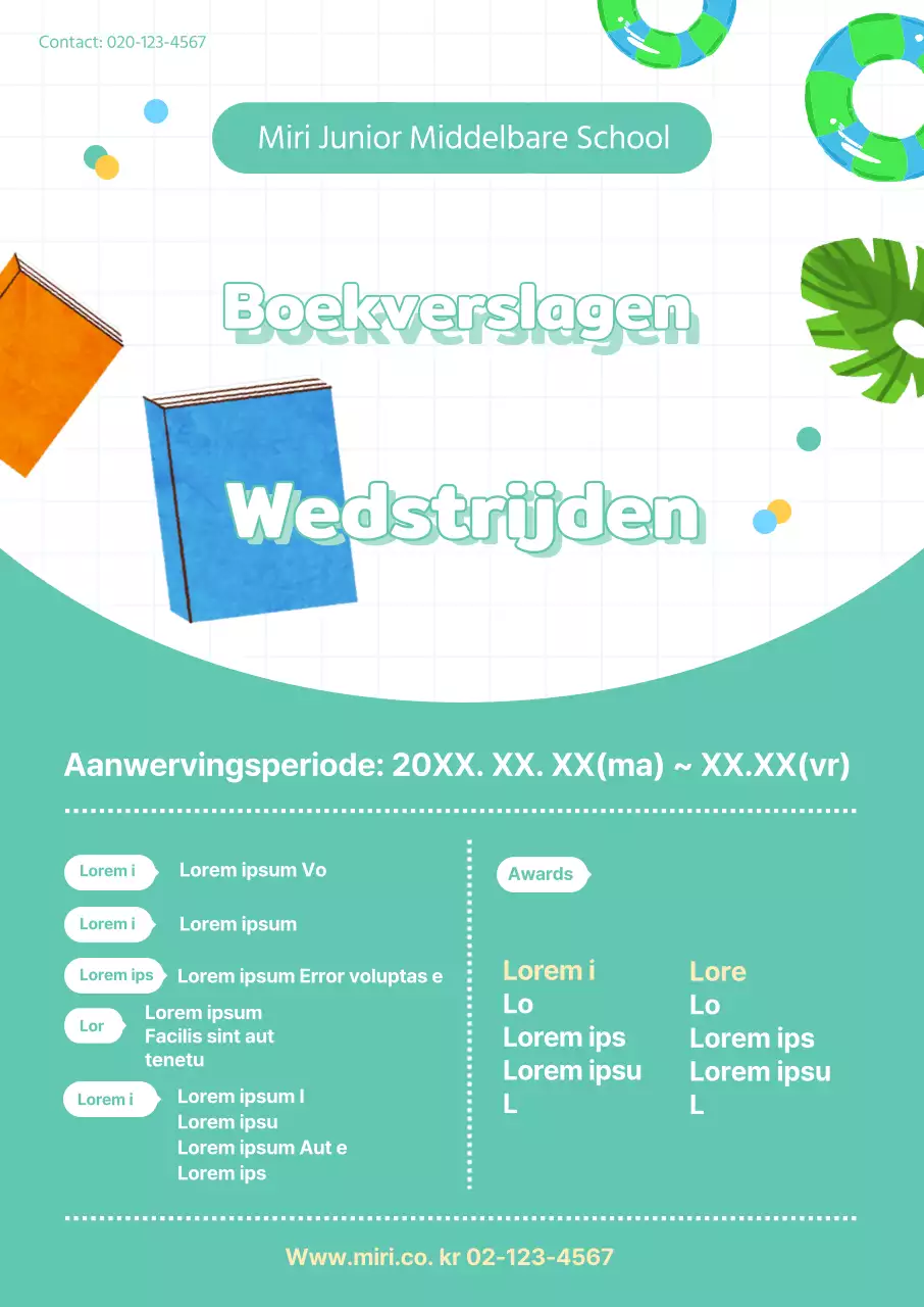 Wedstrijden met een turquoise achtergrond