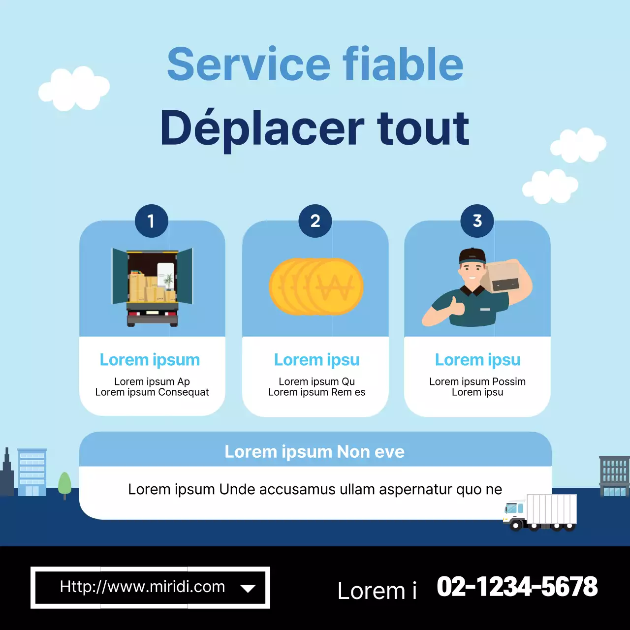 Blue Illustration promeut des services de déménagement propres