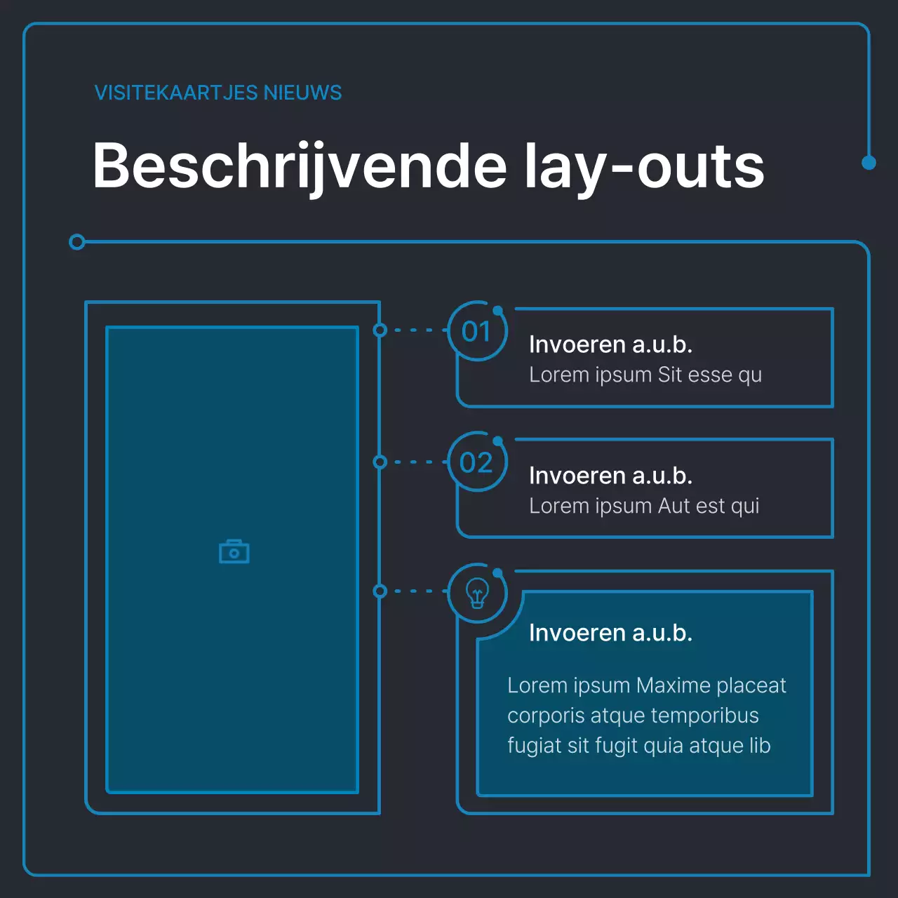 Eenvoudige geometrische vormen in zwart en blauw voor bedrijven