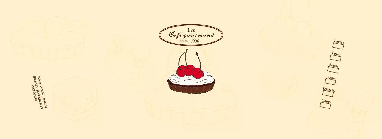 Promouvoir et informer les cafés à l'aide d'un logo émouvant en brun rougeâtre et jaune pâle