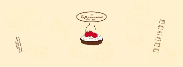 Promouvoir et informer les cafés à l'aide d'un logo émouvant en brun rougeâtre et jaune pâle