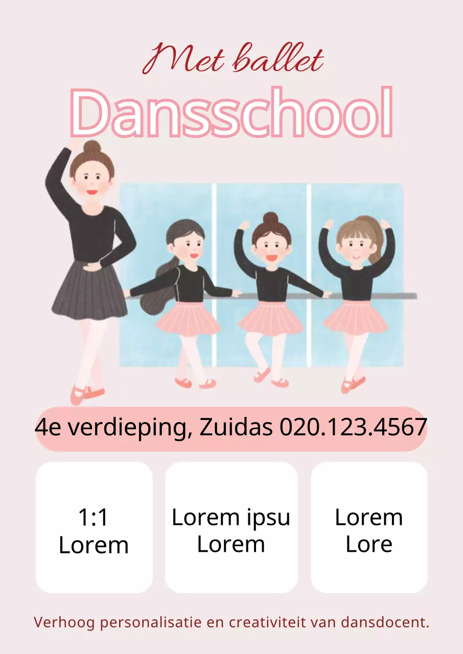 Promoot de roze dansschool