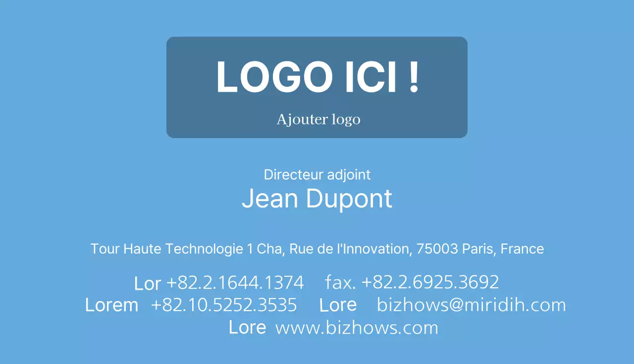 Carte de visite simple Sky