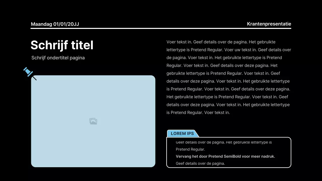 Aandachttrekkende presentatie met vette lijnen in een krantenconcept op een zwarte achtergrond