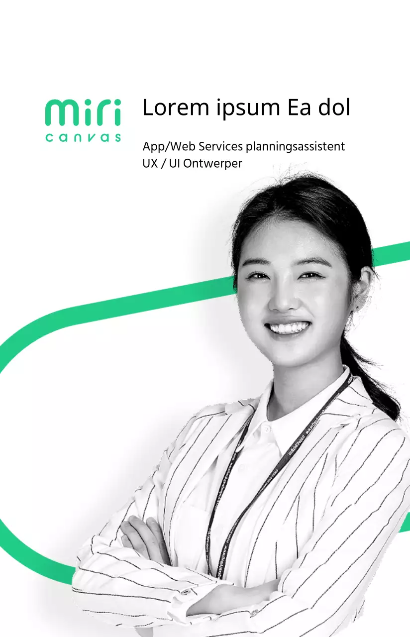 Eenvoudig werknemerskaartprofiel in basisstijl met witte en groene accenten