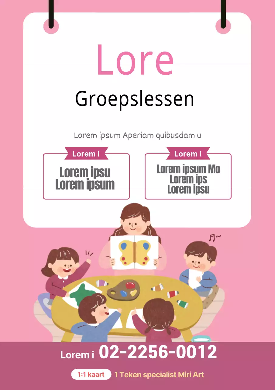 Roze illustratie schattige kunst school promotie