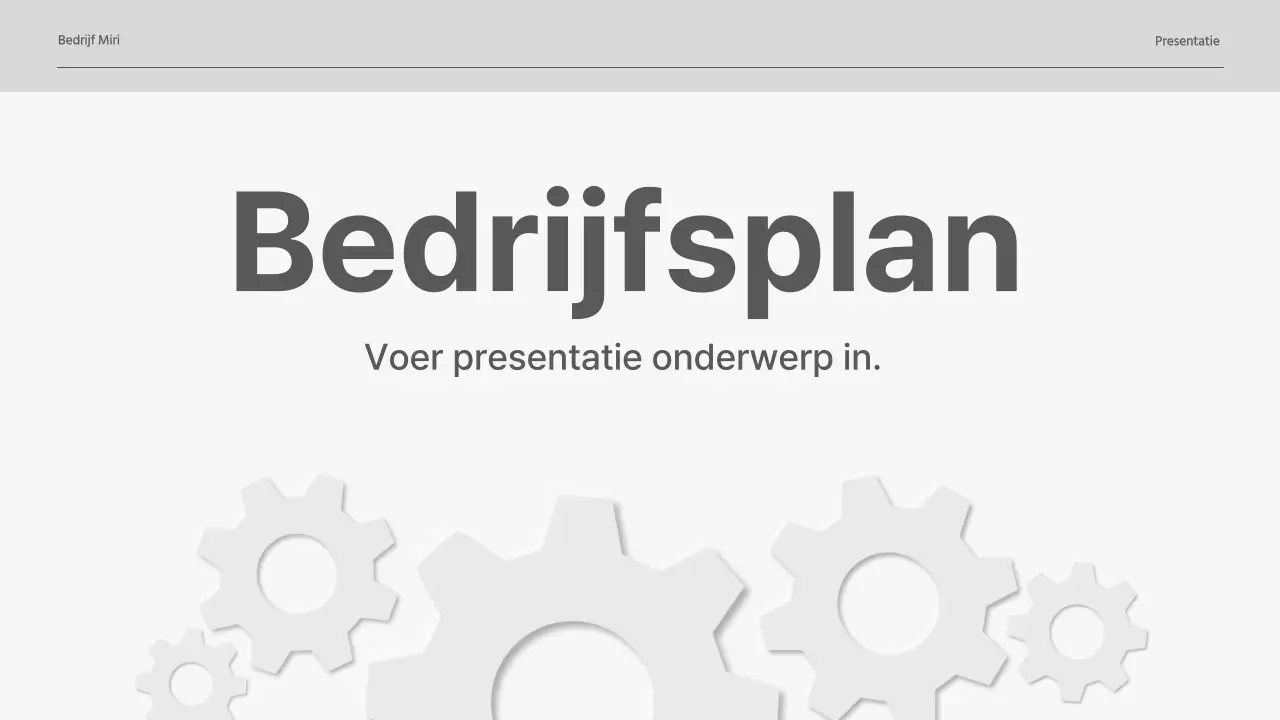 Voorstel met grijze, driedimensionale tandwielelementen