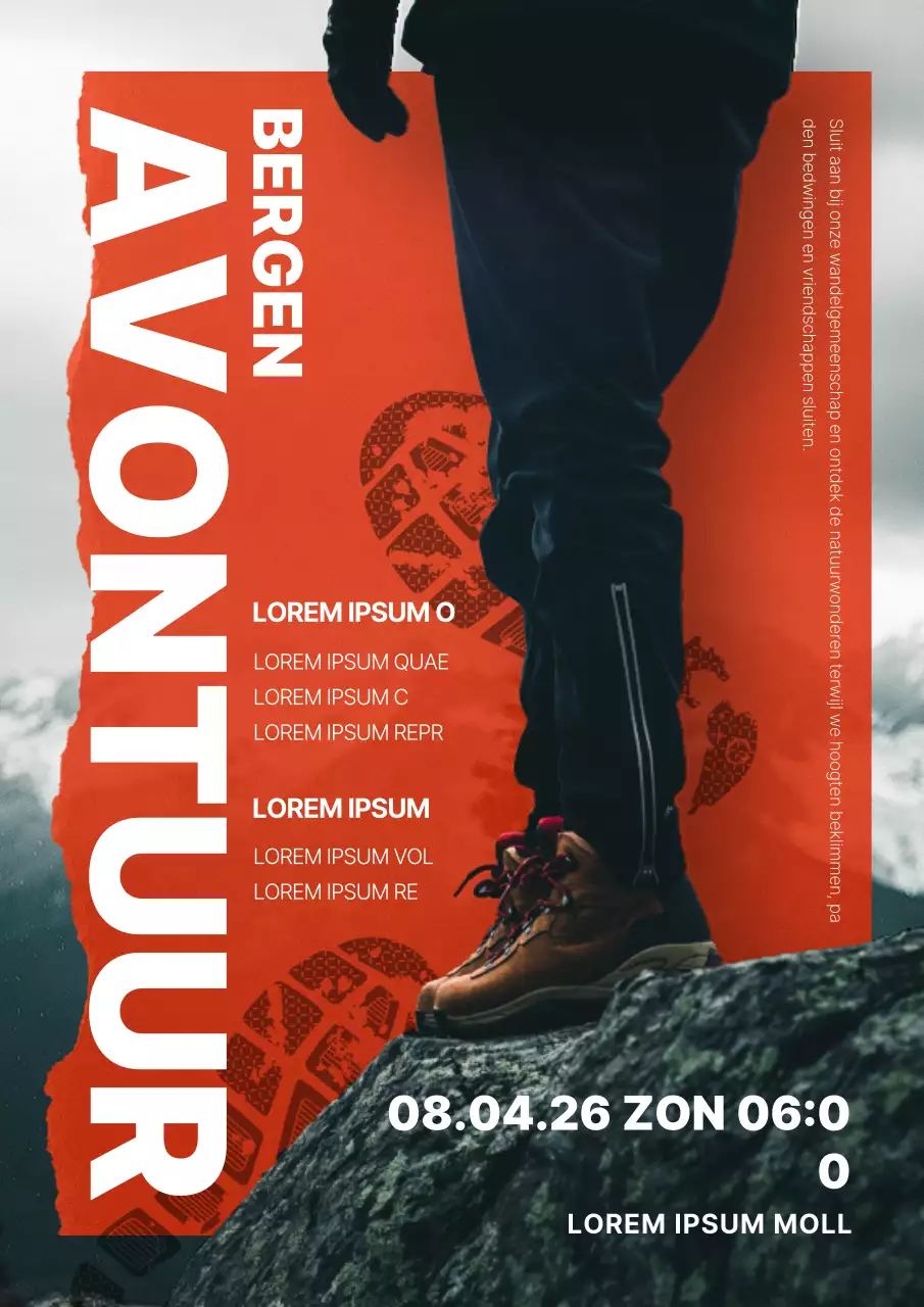 Oranje en wit moderne berg club wervingsgids