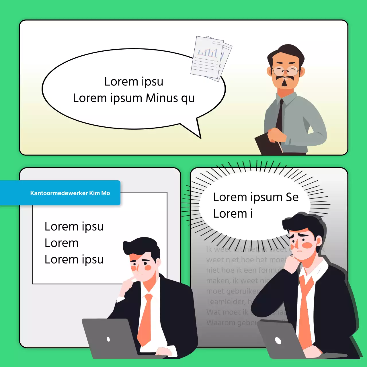 Eenvoudige pre-canvas promotionele marketingadvertentie in groen en blauw