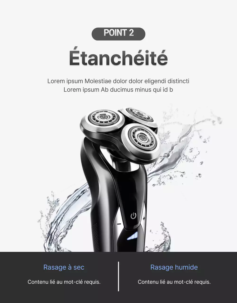 Promouvoir l'électronique avec un concept simple en noir et argent