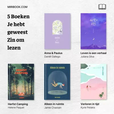Minimalistische boek aanbeveling advertentie met licht papier textuur achtergrond V1