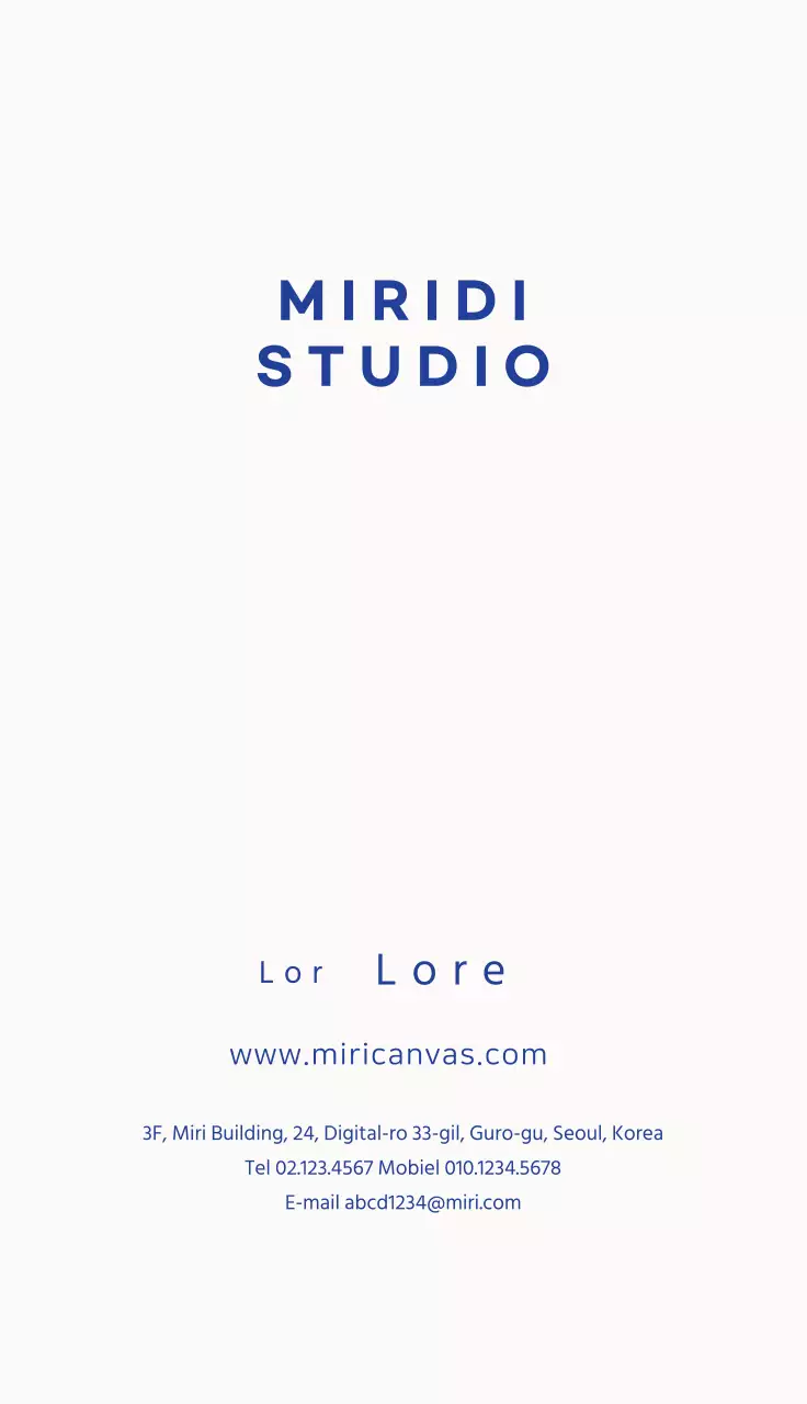 Blauwe Eenvoudige Studio