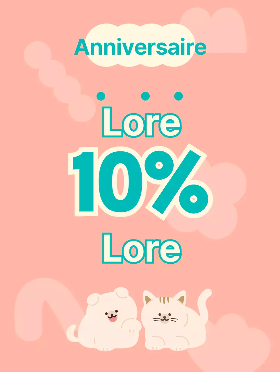 Une animalerie sans personnel avec de jolies illustrations de chiens et de chats roses et turquoises.