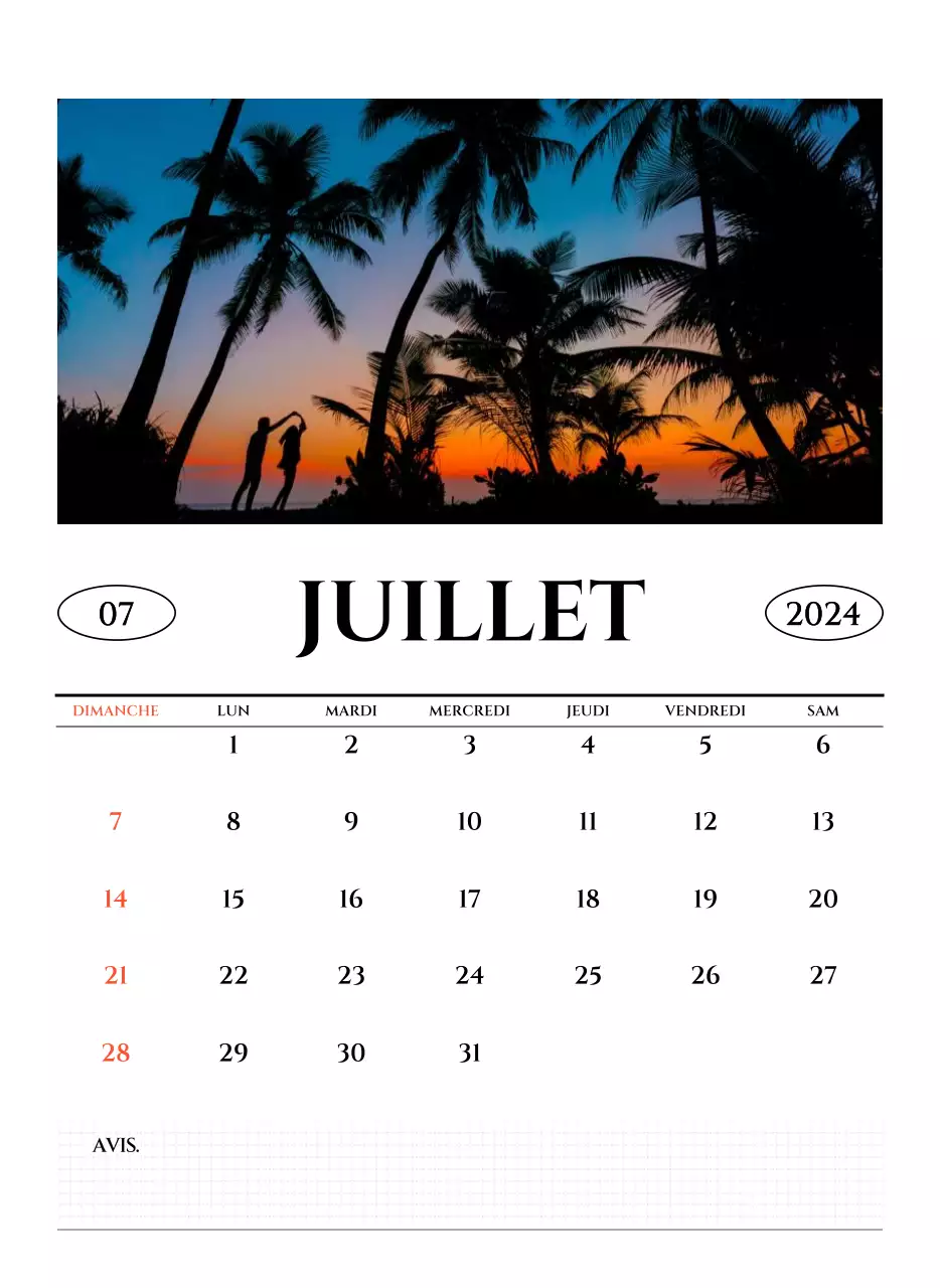 Calendrier mural de style simple avec concept de photographie de voyage émotionnelle en noir et blanc
