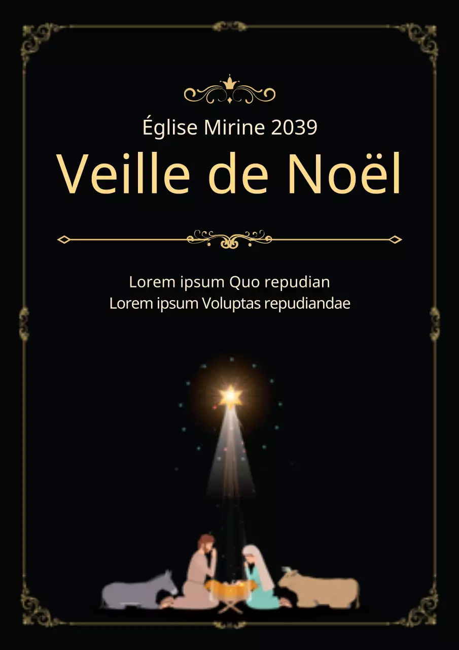 Affiche promotionnelle noir et or pour les Illuminations de Noël
