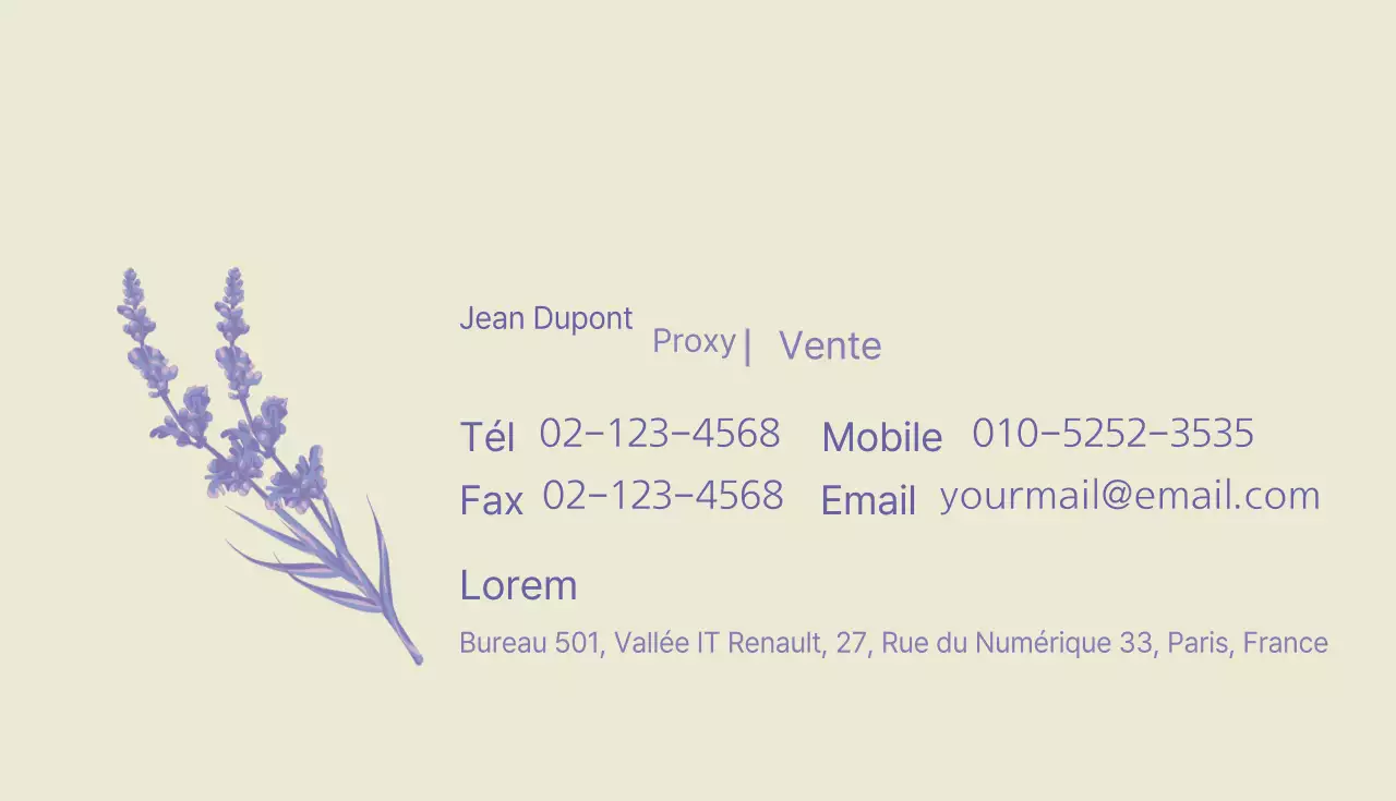 Carte de visite naturelle