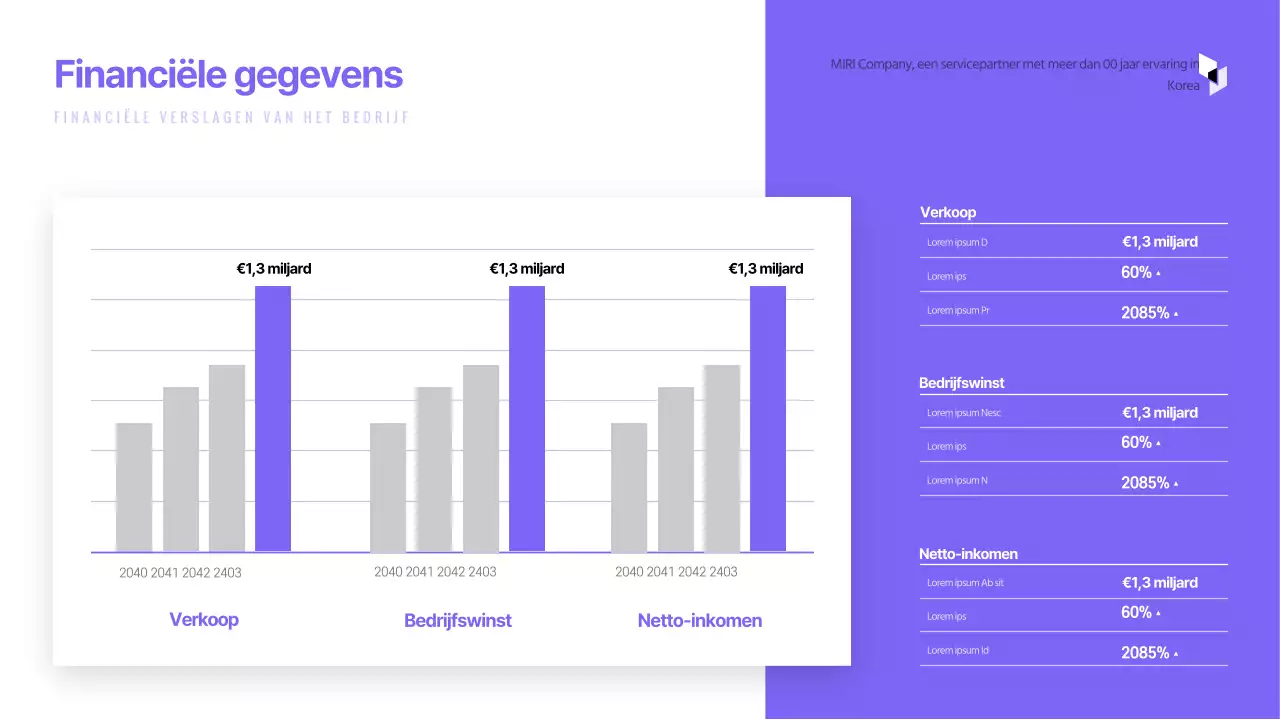 Eenvoudige bedrijfspresentatie met paarse tinten