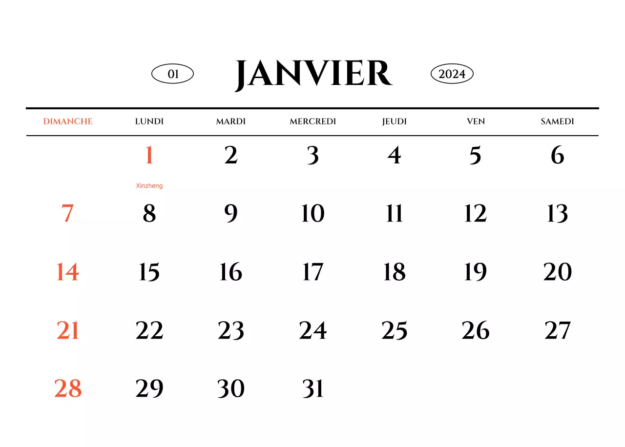 Calendrier mural de style simple avec un concept de photographie de voyage émotionnelle en noir et blanc
