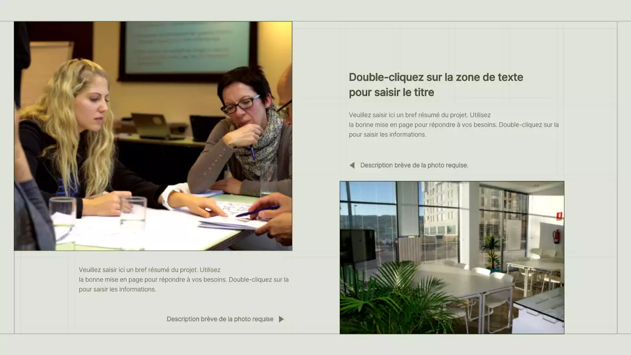 Le portfolio d'un spécialiste du marketing de contenu avec un concept de grille simple et vert