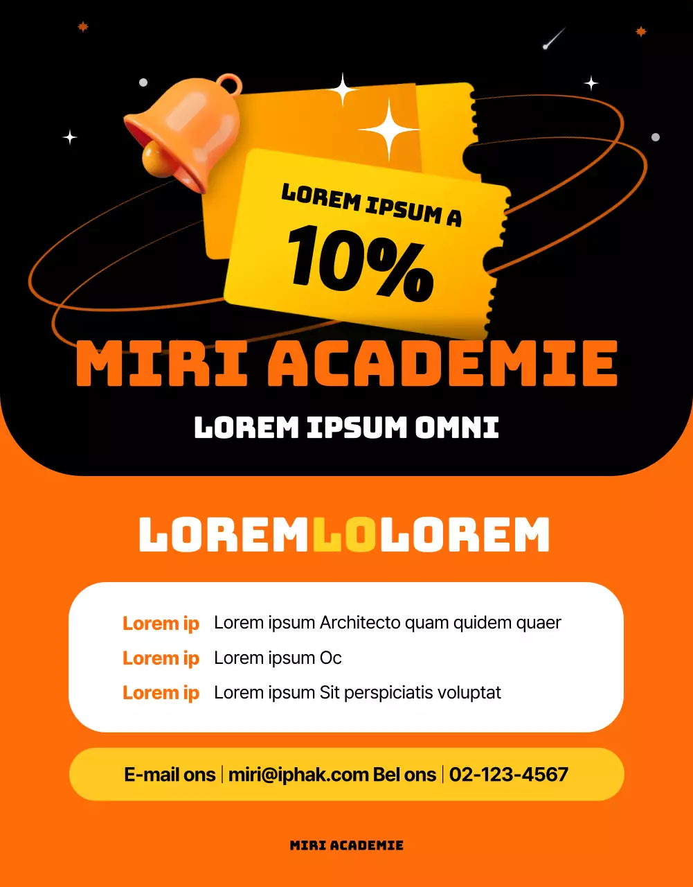 Een ruimteconcept met oranje accenten Introduceert een unieke en leuke overdrachtschool